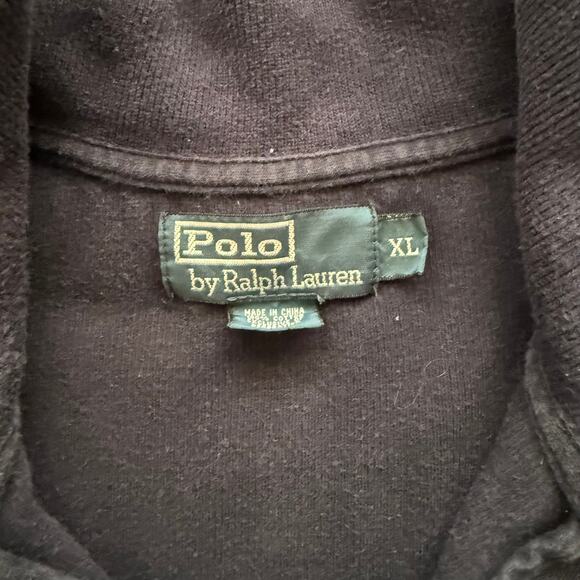 Ralph Lauren Polo Men’s Sz XL Sweater Quarter Zip Sweater Navy Blue - Picture 3 of 5